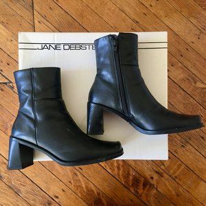 Trendy Square Toe Black Ankle Bootie Boots Size 6